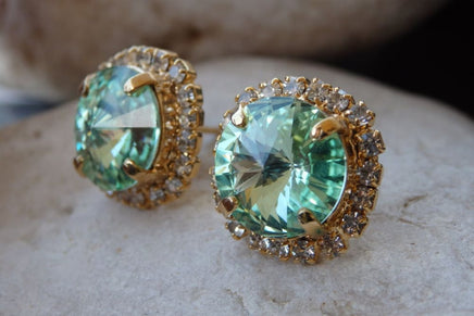 Mint Green Stud Earrings