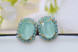 Mint Opal Earrings