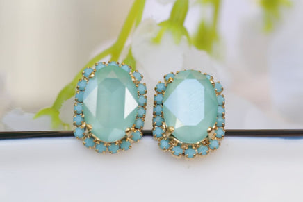 Mint Opal Earrings