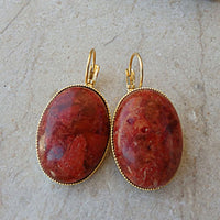 Natural Red Coral Earrings. Orange Red Earrings. Natural Organic Earrings. Genuine Gemstones Earrings. Casual Earrings. Bohochic Earrings