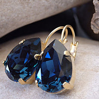 Navy Blue Drop Earrings