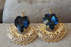 Navy Blue Earrings. Midnight Blue Earrings. Heart Earrings. Romantic Jewelry. Rebeka Crystal Earrings.custom Earrings.blue Christmas Gift