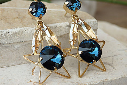 Navy Blue Earrings