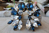 Navy Blue Wedding Earrings. Midnight Blue Jewelry. Feminine Earrings. Blue Bridal Earrings. Sparkling Earrings.blue White Rebeka Earrings
