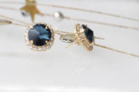 Navy Stud Earrings