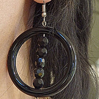 Onyx Hoop Earrings