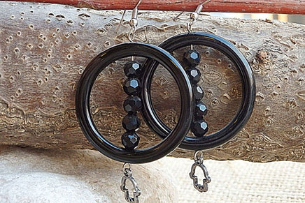 Onyx Hoop Earrings