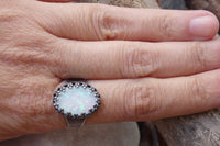 Opal Dark Silver Ring