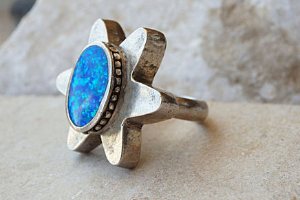 Opal Flower Ring