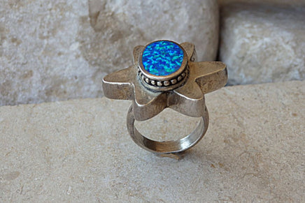 Opal Flower Ring