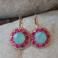 Opal Fuchsia Drop Earrings