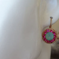 Opal Fuchsia Drop Earrings