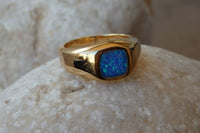 Opal Gold Signet Ring