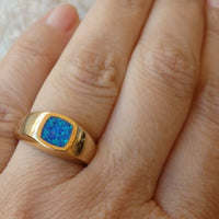 Opal Gold Signet Ring