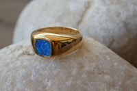 Opal Gold Signet Ring