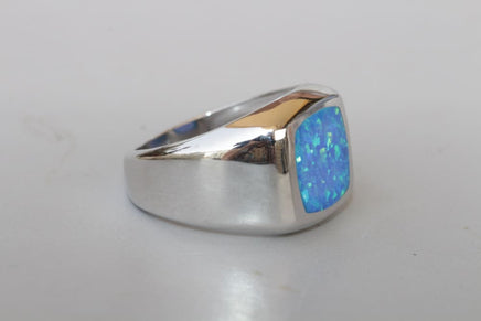 Opal Gold Signet Ring