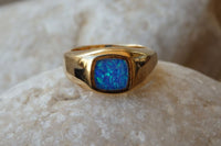 Opal Gold Signet Ring