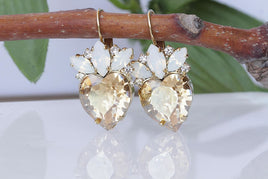 Opal Heart Earrings