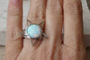 Opal Ring. White Gemstone Ring. Star Ring. Adjustable Ring. October Jewelry. Birthstones Ring. Unique Ring For Her.all Sizes Ring. Open Ring