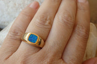 Opal Silver Signet Ring