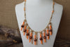 Orange Brown Bib Necklace. Handmade Ethnic Necklace. India Jewelry. Oriental Bib Necklace. Beaded Necklace For Her