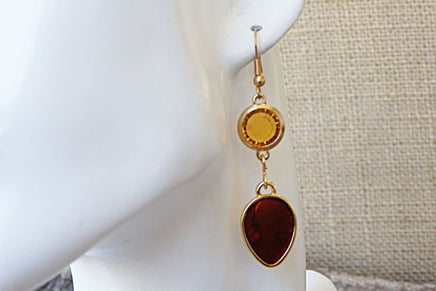 Orange Teardrop Dangle Earrings