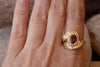 Oval Red Stone Gold Ring