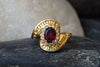 Oval Red Stone Gold Ring