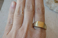 Patterned Ring. Gold Signet Ring. Seal Ring. Elegant Ring. 14K Gold Ring. Texture Ring. Metalwork Jewelry