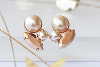 Peach Pearl Earring