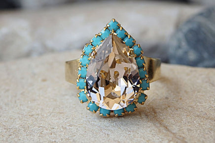 Pear Turquoise Ring