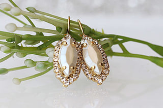 Pearl And Crystal Earrings