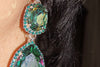 Peridot Rebeka Earrings. Green Bridal Earrings. Rhinestone Green Emerald Chandelier Earrings. Long Teardrop Earrings. Evening Earrings