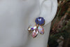 Pink And Purple Earrings.earrings For Mom. Cluster Earrings. Pastel Earrings. Bridal Jewelry Party Gift. Bridesmaid Earrings. Summer Wedding