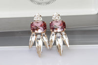 Pink Cluster Earrings