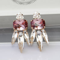 Pink Cluster Earrings