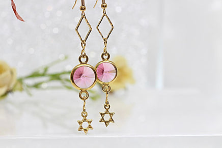 Pink Dangle Earrings