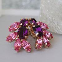 Pink Purple Earrings