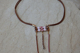 Pink Rebeka Bib Necklace