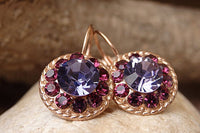 Purple Fuchsia Drop Earrings