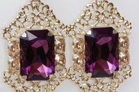 Purple Gold Earrings