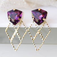 Purple Gold Earrings