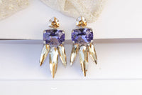 Purple Gold Earrings