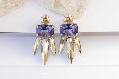 Purple Gold Earrings