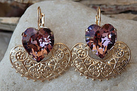 Purple Heart Earrings