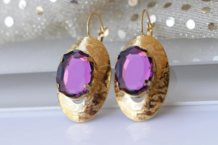 Purple Oriental Earrings