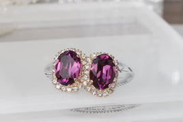 Purple Oval Earrings