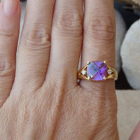 Purple Solitaire Ring