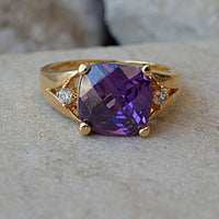 Purple Solitaire Ring
