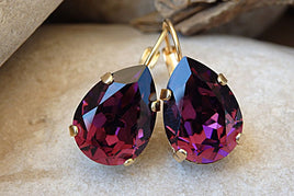 Purple Teardrop Earrings